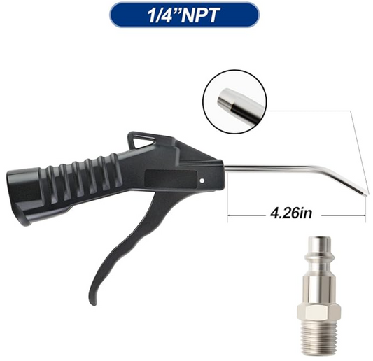 MEANLIN MEASURE  1 Pistol Grip Air Blow Gun With 1/4" Nickel-plated Iron Air Plug For Air Compressor