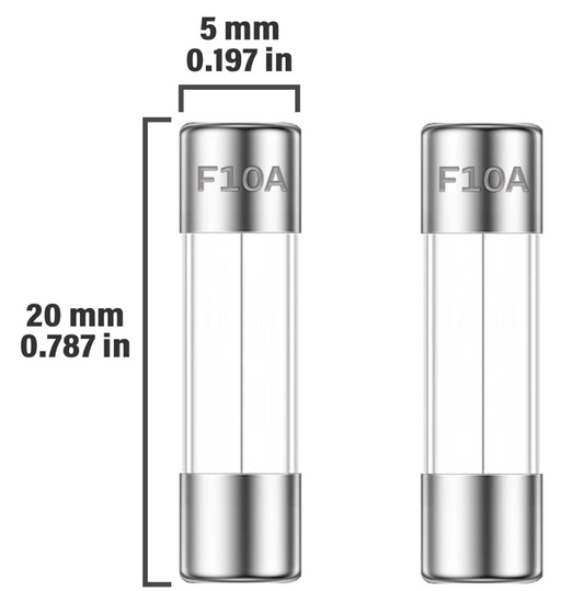 Fast Blow Glass Fuse 10 Amp 250 Volt (Pack of 6 Pcs)