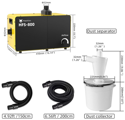 HFS-800 FoxAlien 800W Desktop Dust Collector