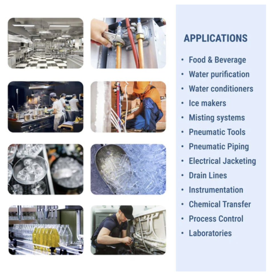 Natural 1/4" OD LLDPE Polyethylene Tubing 500 Foot Roll