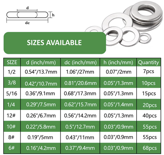 Flat Washer 304 Stainless Steel 5/16"